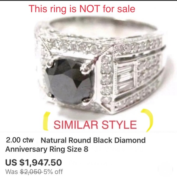 2.00cts Black & White diamond ring - Picture 6 of 15